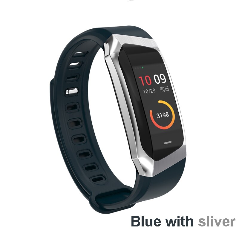 E18 smart band  ip67 vattentätt blodtryck syre pulsmätare sport fitness armband tracker smart klocka smart klocka: Blå flis