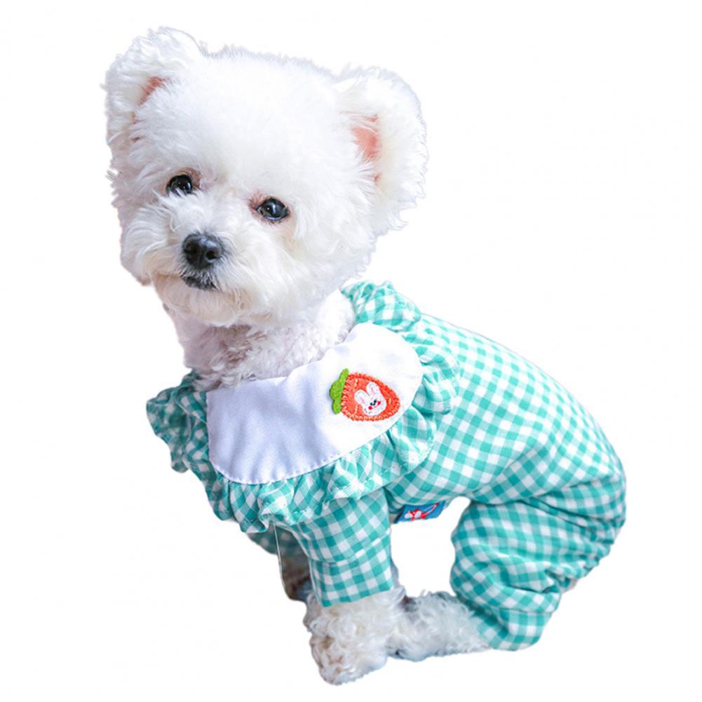 Leuke Hond Vest Mooi Uitziende Polyester Hond Shirt Grid Wortel Konijn Hond Shirt Voor Bruiloften Hond Shirt: Green / XS