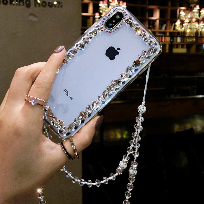 XSMYiss Strass Klar fallen Für iPhone 11 Profi Max 7 8 6 6S Plus 5S SE X XR XS MAX Transparente Abdeckung Für iPhone XS MAX Fällen