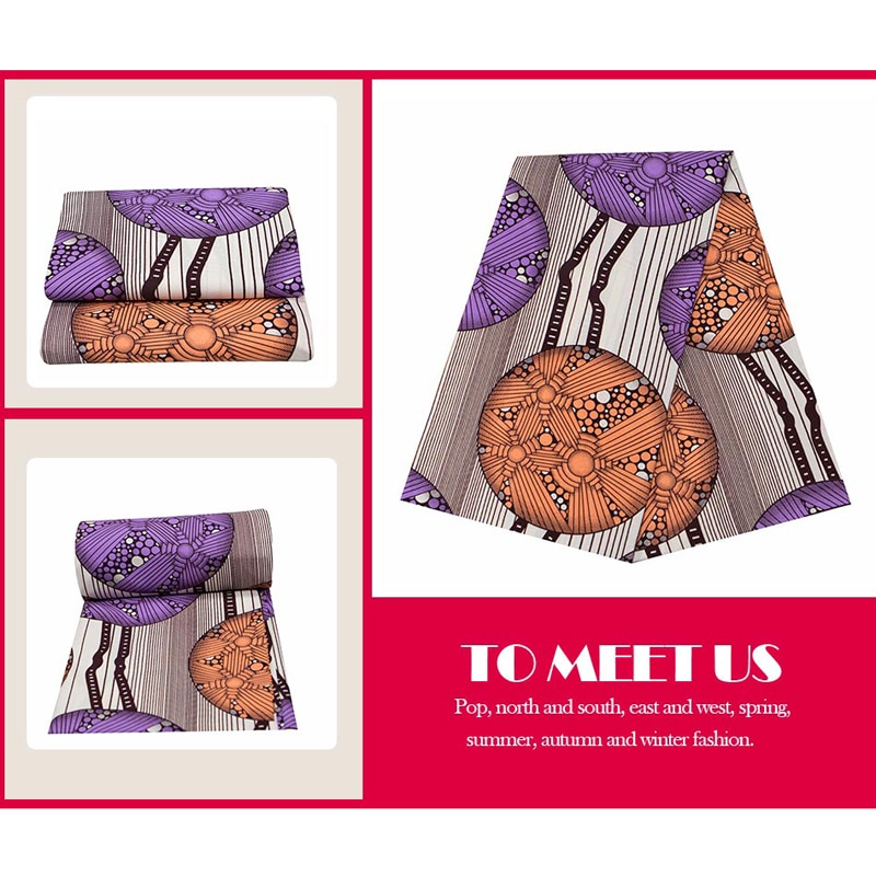 Pagne Afrikanischen Wachs Stoff Polyester 3/6 Meter Druck Bunten ankara Wahre Echt Wachs Für Hochzeit