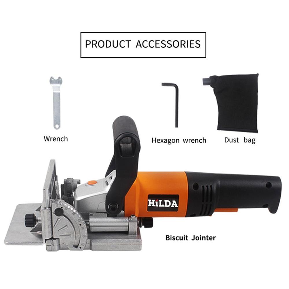 760W Biscuit Jointer Electric Tool Woodworking Tenoning Machine EU Plug Biscuit Machine Puzzle Machine Groover Copper Motor