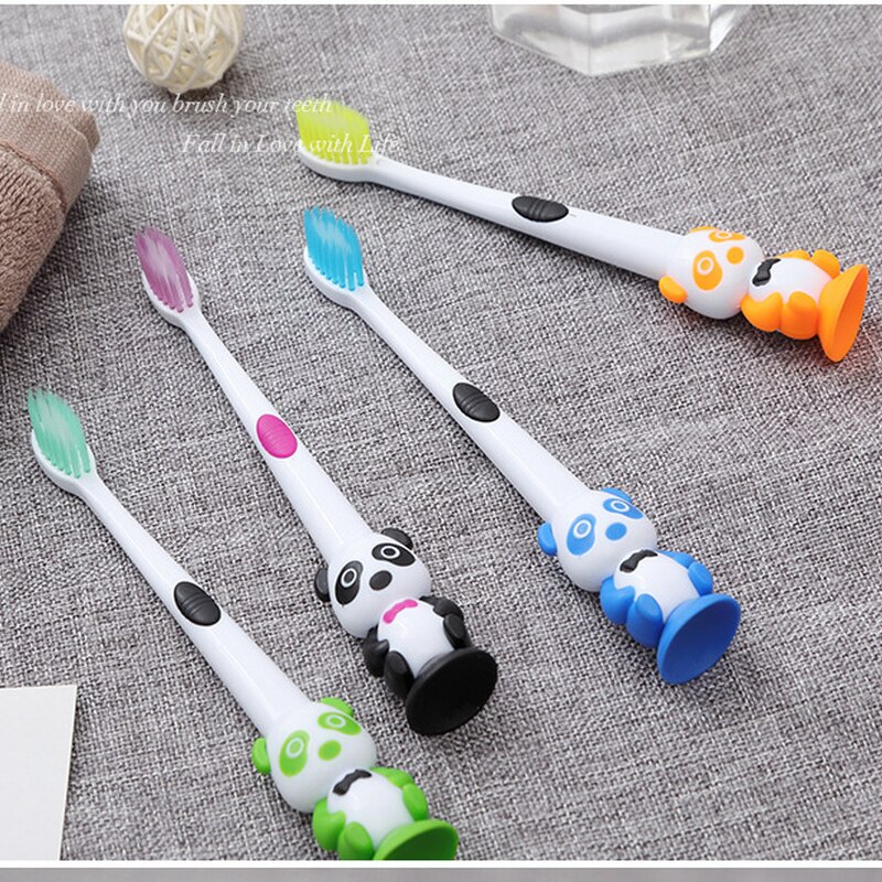 1 Pcs Kinderen Cartoon Panda Zachte Tandenborstel Baby Tandenborstel Kids Training Tanden Borstel Zorg Voor 3-12 jaar Oud
