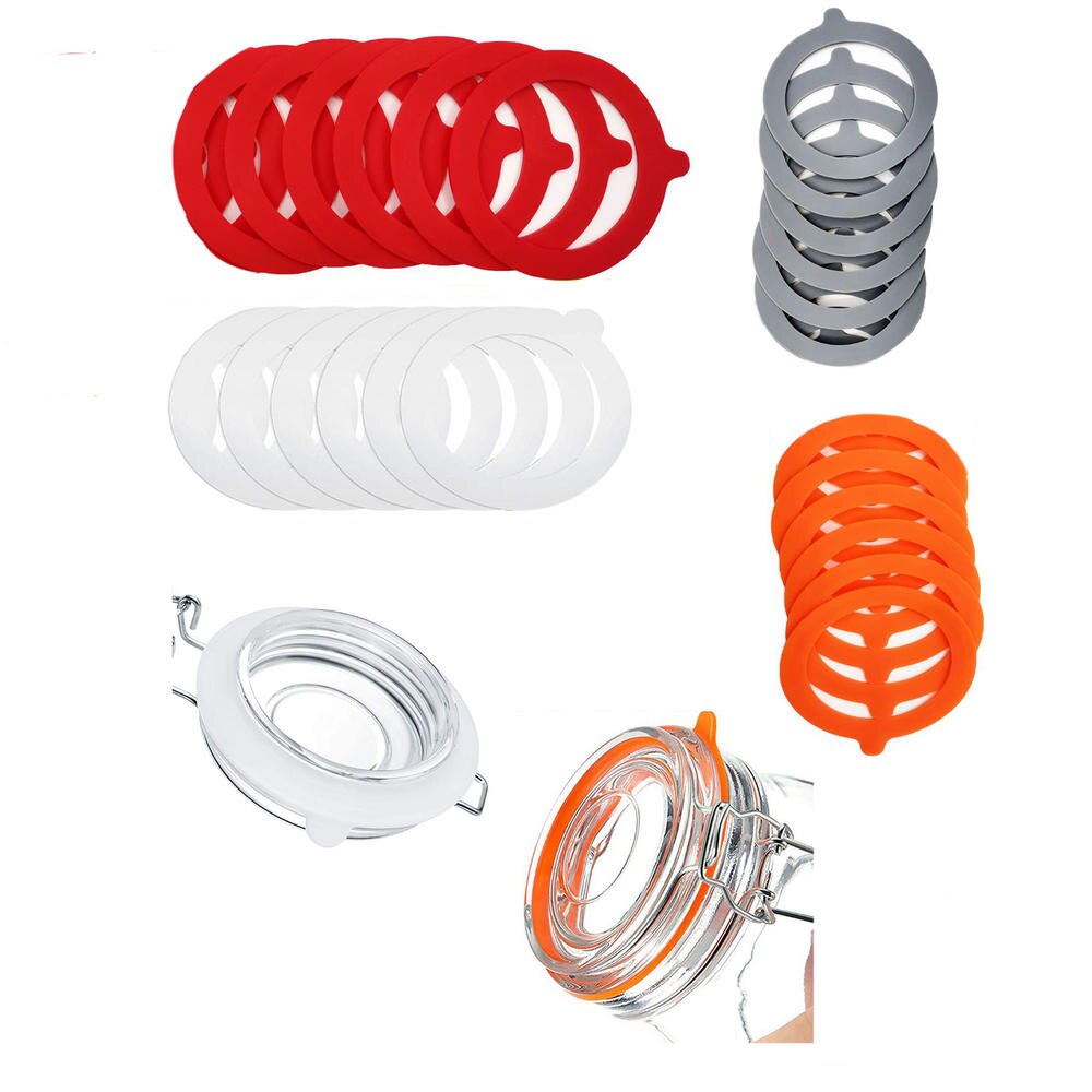 Junta de repuesto de silicona para tapas de tarros, anillos de sellado de goma herméticos, a prueba de fugas, para enlatar: B-24pcs