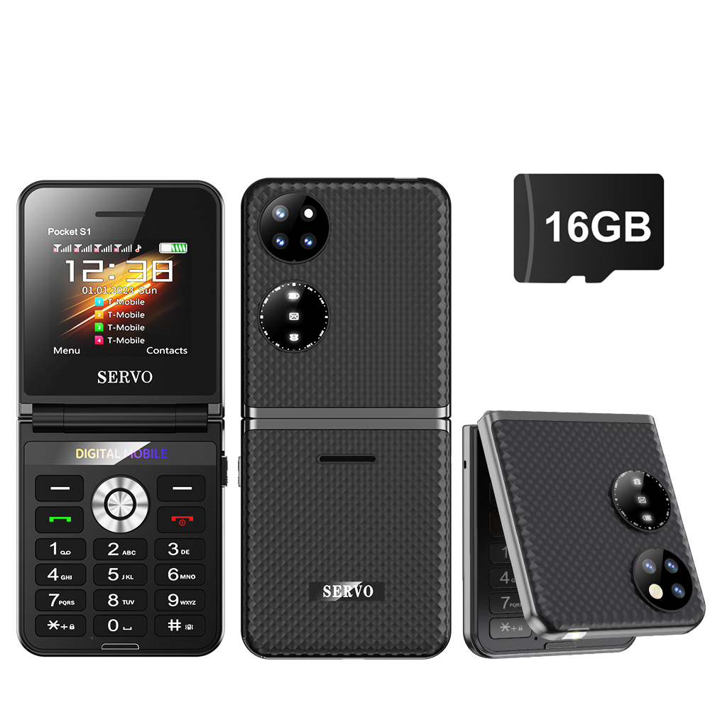 SERVO Tasche S1 4 SIM bereithalten kippen praktisch 2,4" Anzeige Magie Stimme Anruf Aufnahme Taschenlampe MP3 Geschwindigkeit wählen falten praktisch: Silber