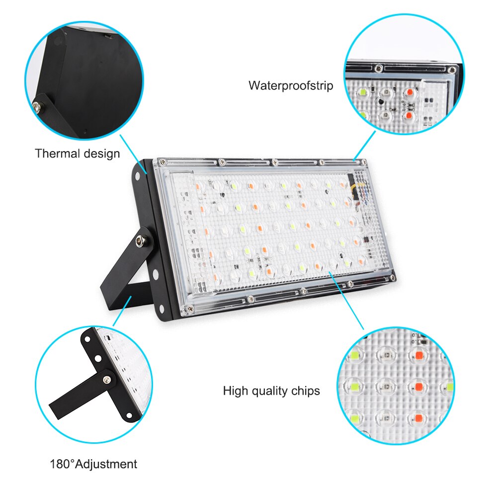 Led spotlight udendørs rgb flood light 50w ac220v vandtæt  ip66 reflektor væg projektor lampe med farve fjernbetjening