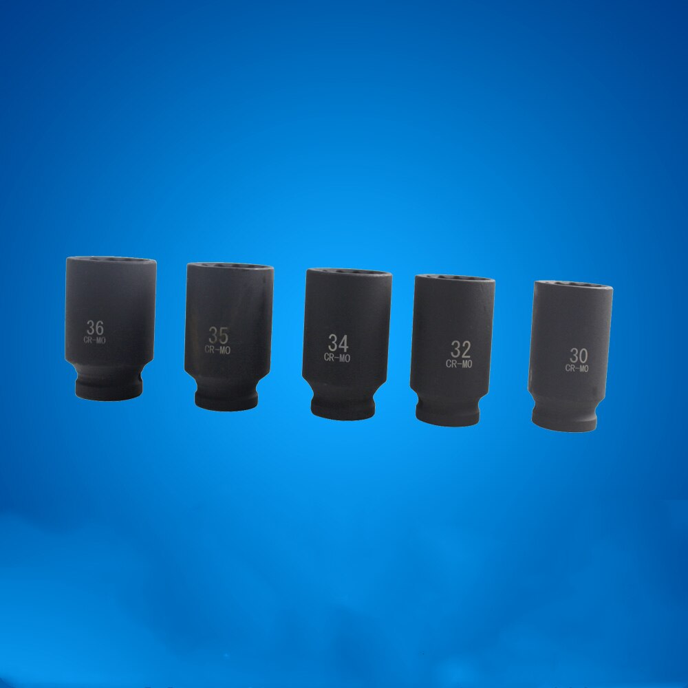 5 storlek 1/2 " 12- punkts slaghylsa spindelaxel mutterhylsa navaxelmuttrar demontering av monteringsverktyg 30mm 32mm 34mm 35mm 36mm