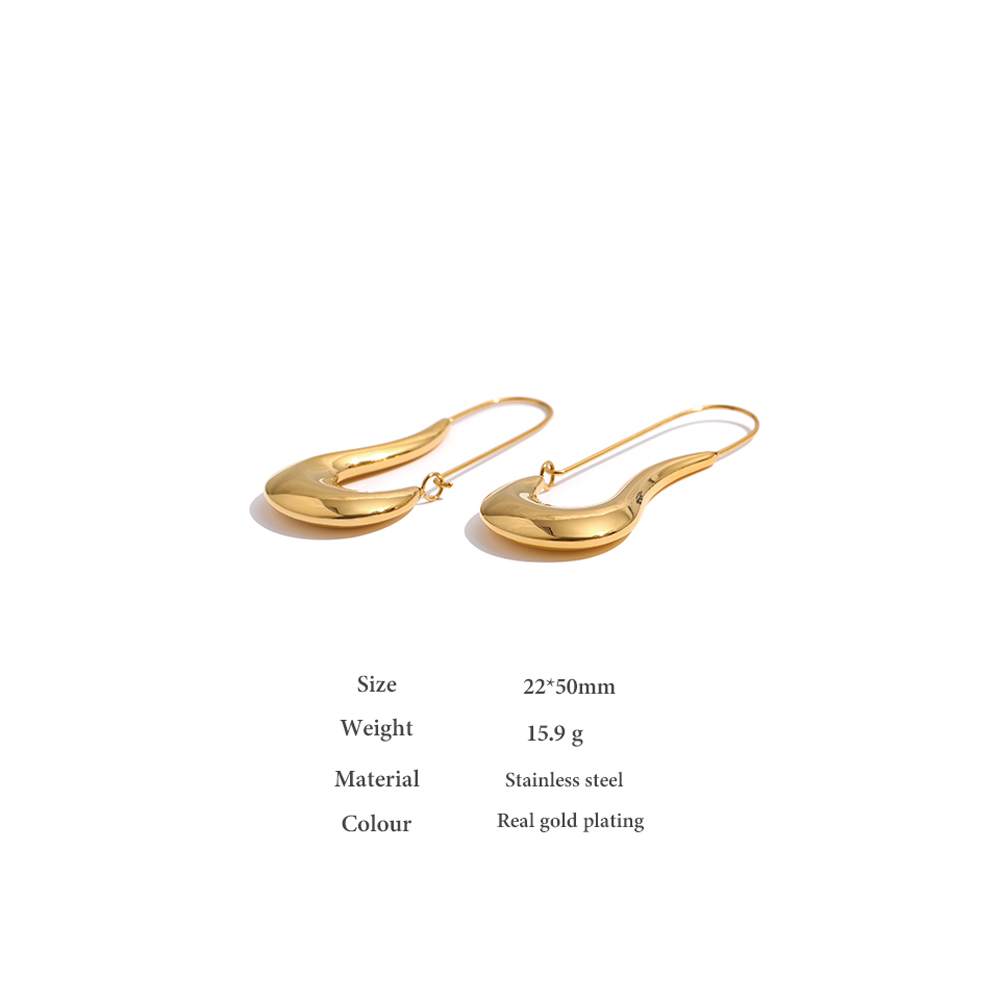 Yhpup 316L roestvrij staal geometrische hoepel oorbellen minimalistische metalen 18K vergulde oorbellen waterdichte sieraden voor vrouwen cadeau