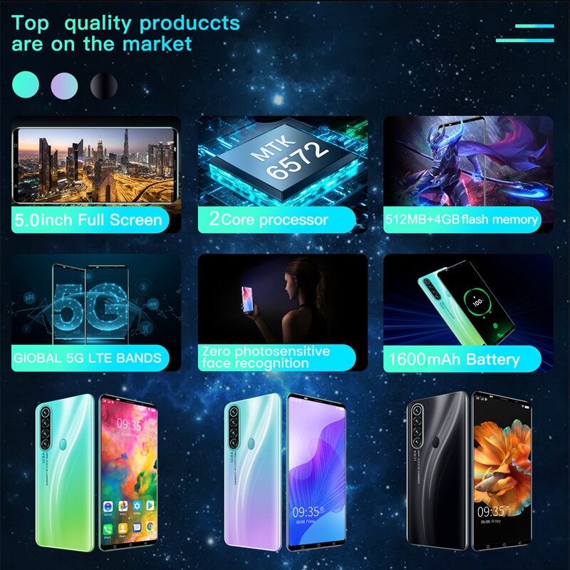 Note80 Smart Phone 5.0 Inch MTK6572 Dual-Core 512MB RAM+4GB ROM Bluetooth 4.0 Android 4.4.2 Mobile Phone EU Plug