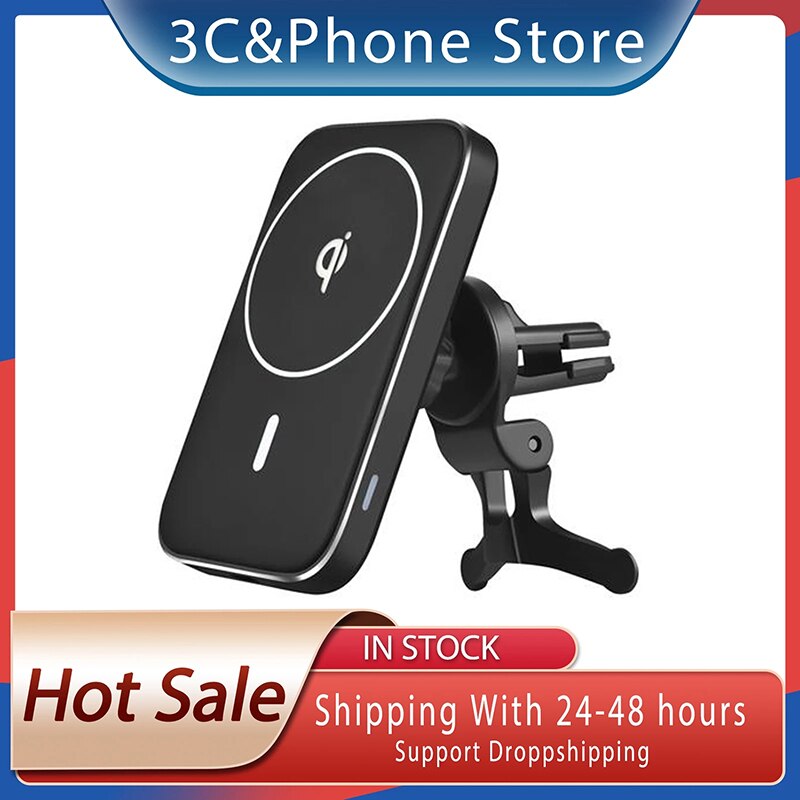 Drahtlose Ladegerät mag Für Sicher Für iPhone 12 13 Profi Max Auto Telefon Halfter Magnetische Ladegerät 15W QI Schnelle Ladung Drahtlose Ladegerät