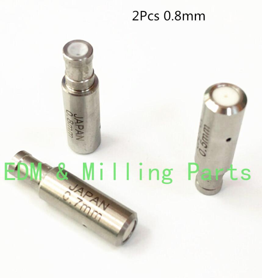 2PCS CNC EDM Wire Cut Machine Parts White Ceramic Electrode Guide 0.8MM For Drilling Puncher Mill Part