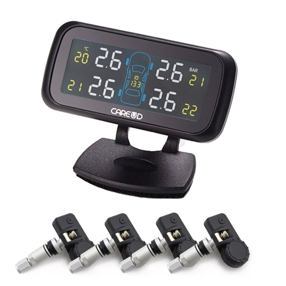 U903 Car TPMS Tire Pressure Monitoring System Four External Wireless TPMS Sensor Tool Monitor Diagnostic Tool cigarette lighter: Built in
