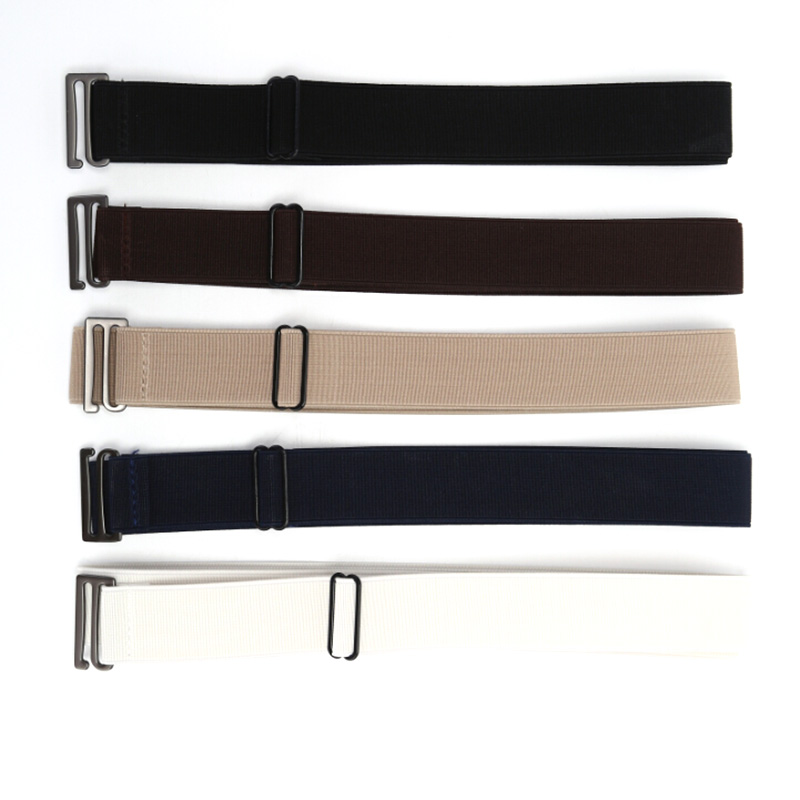 Women Invisible Belt Buckle Plastic Comfortable Elastic Belt For Women Men Adjustable No Show Web Belt For Jeans