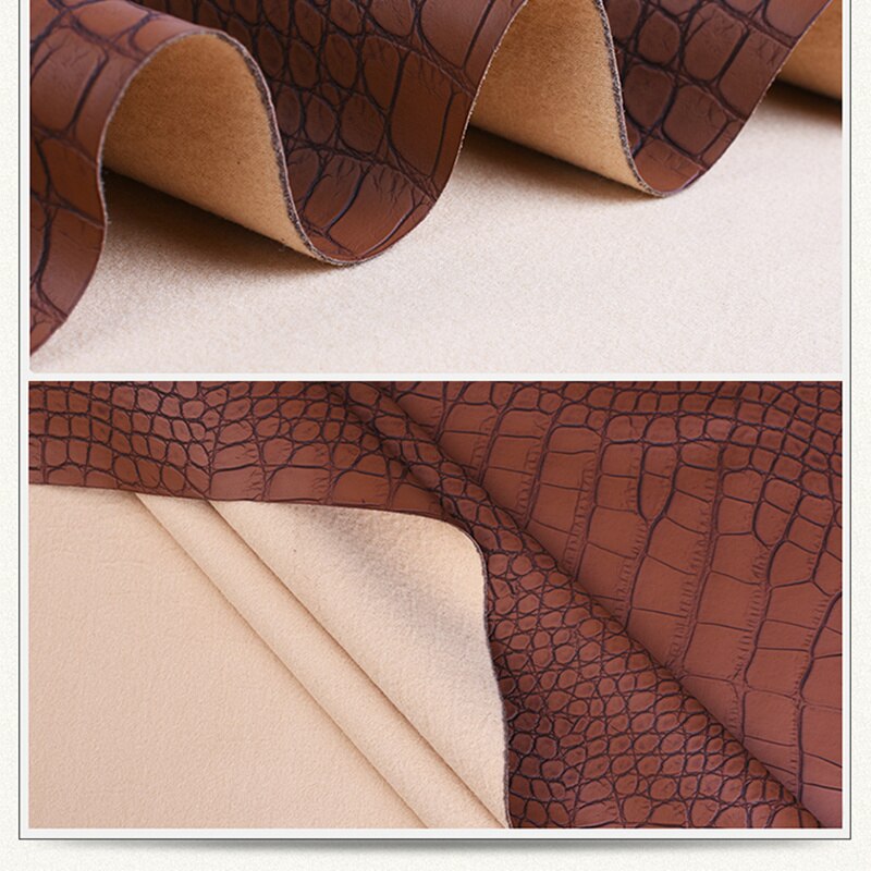 50x138cm 0.8mm Faux PVC leather Fabric Imitation Crocodile Skin Embossed Synthetic PVC Faux Leather for Decoration Sofa Home