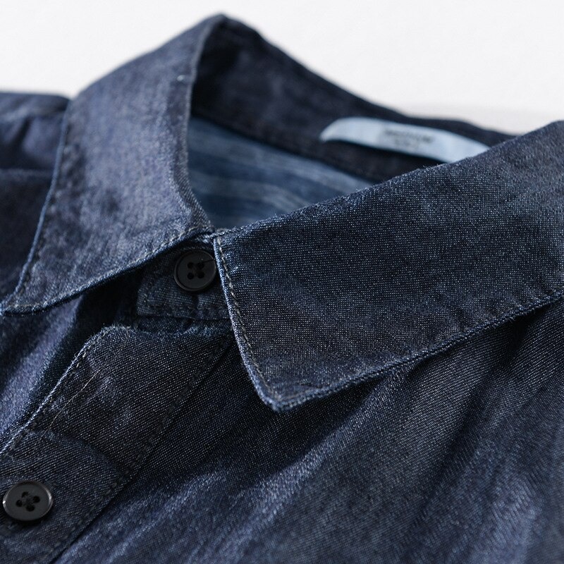 Camisa vaquera negra para hombre, chaqueta vaquera informal de negocios, a la , combina con todo, primavera y otoño,