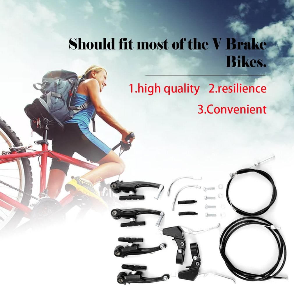 Complete Mtb Alloy Bicycle Mountain Bike V Brake And Lever And Cable (Front + Rear) Set Brake Sensitivity