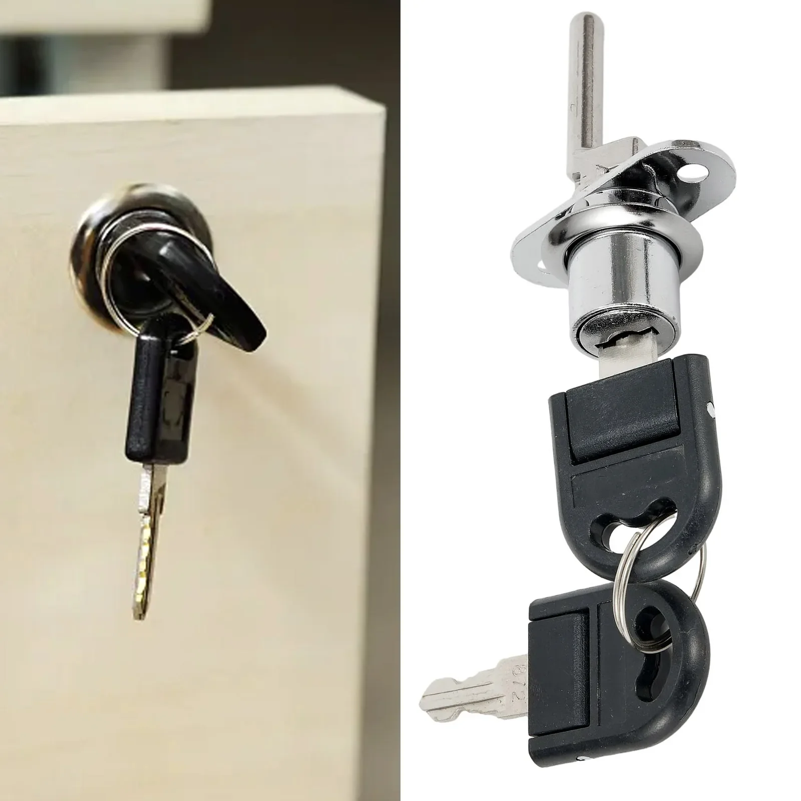 16/19mm Cabinet Lock Cam Cylinder Triple Lock With 2 Keys Desk Cabinet Drawer Front Lock Zinc Alloy Safety Lock Hardware