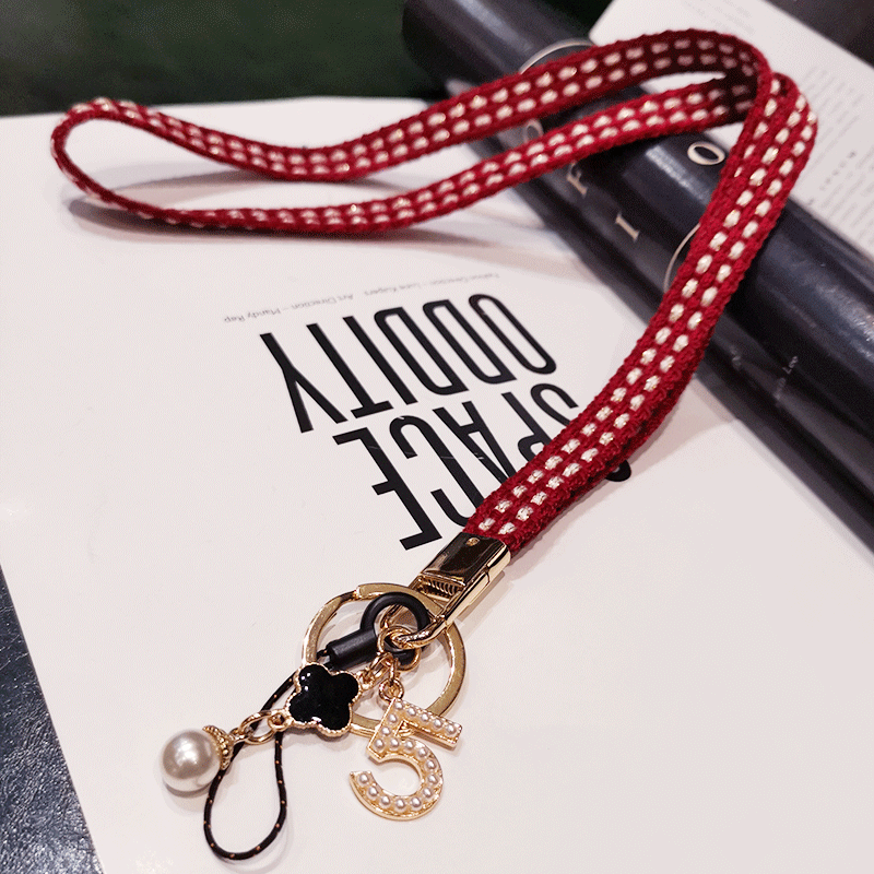 vier Blatt Klee Telefon Schlüsselband Gurt Für iphone huawei redmi samsung xiaomi praktisch Ich würde Karte Lange Hängen Seil Schnur: rot