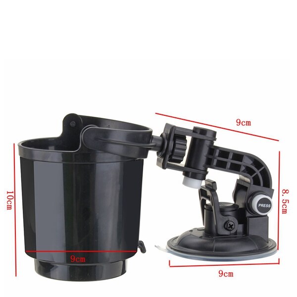 Zwarte autoruit verstelbare zuignap auto bekerhouder drankhouder
