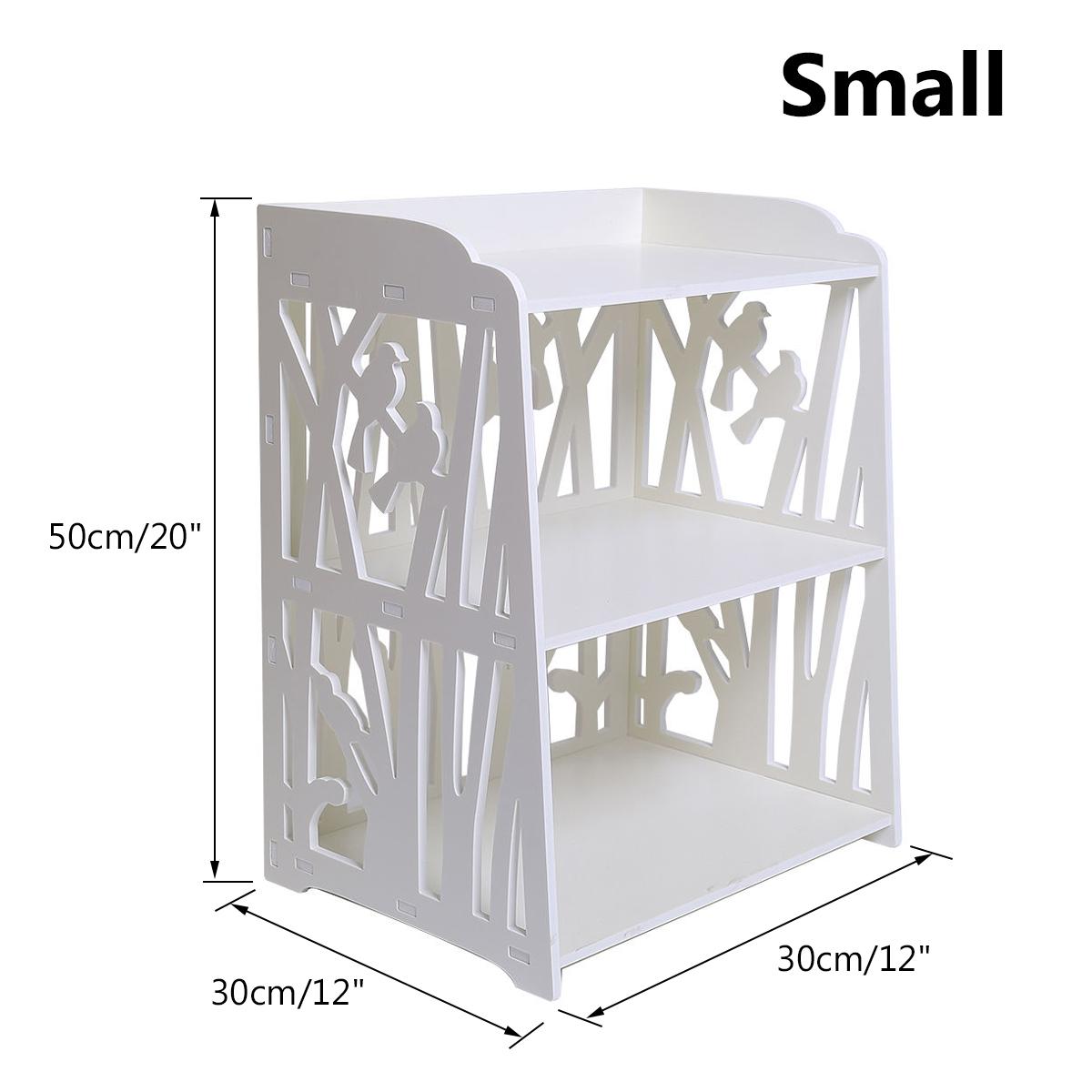 Home White Bedside Table Shelf Rack Hollow Carved Modern Simple Cabinet Nightstand Storage Organizer Living Room Bedroom: S