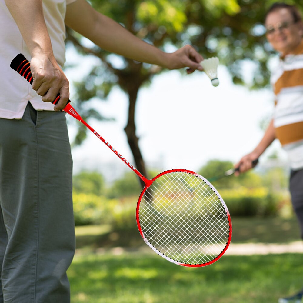 1 Paar Badminton Racket Hoge Elastische Spons Grip Shot Hoogwaardige Badminton Racket Set Battledore Met Zak Bal Outdoor sport