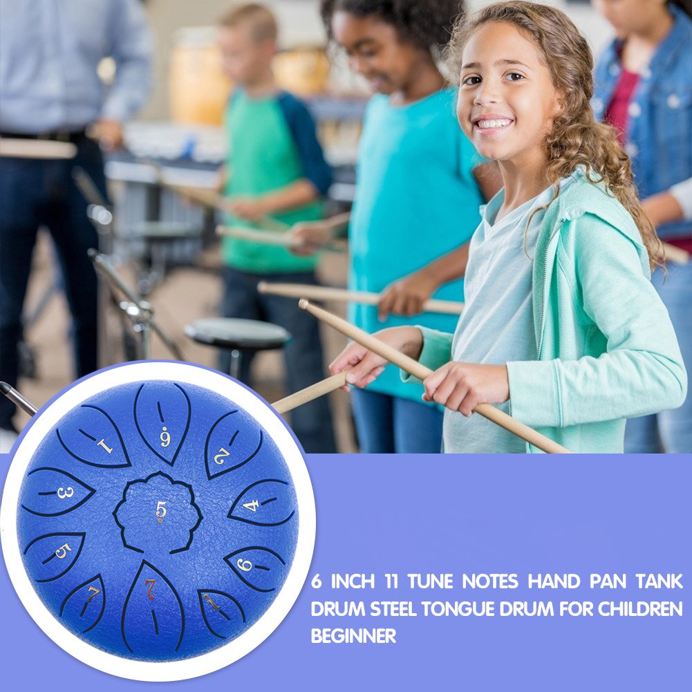 6 pouces 8/11 air Percussion Instrument de musique langue en acier tambour pour débutant air main tampon de batterie bâtons sac de transport Percussion