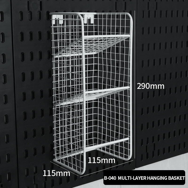 A desk - top storage pegboard for office stationery. Multiple accessories allow for freely - combined vertical display racks.: grey