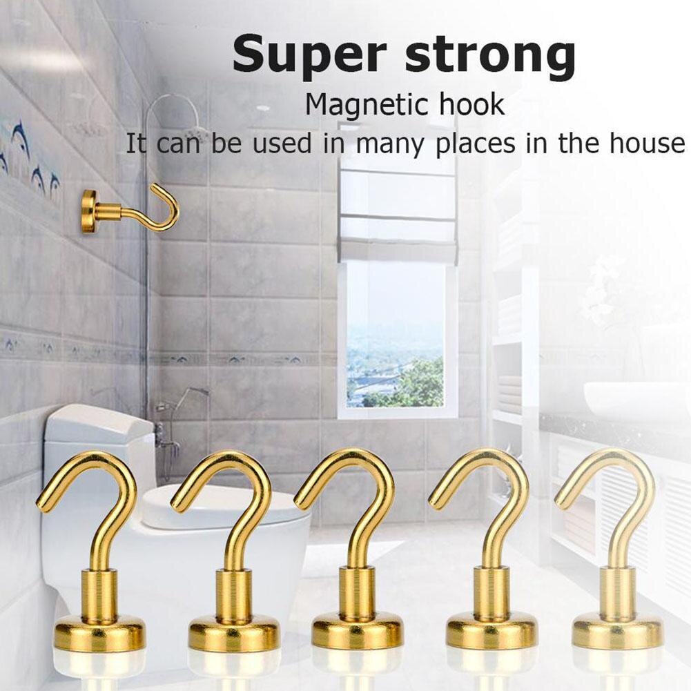 1pcs Strong Magnetic Powerful Hooks Heavy Duty Magnet Holder Wall Hanging Hanger Magnetic Base Home Hardware Magnetics Holder