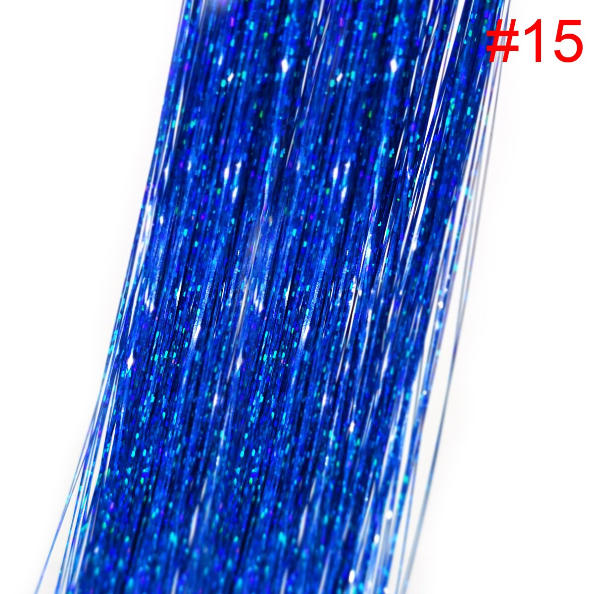 1PC Glitter Shiny Strands Hair Tinsel Dazzles Synthetic Hair Extensions Sparkle Women Accessories Threads For Hair Braids 90cm: 1pc color15