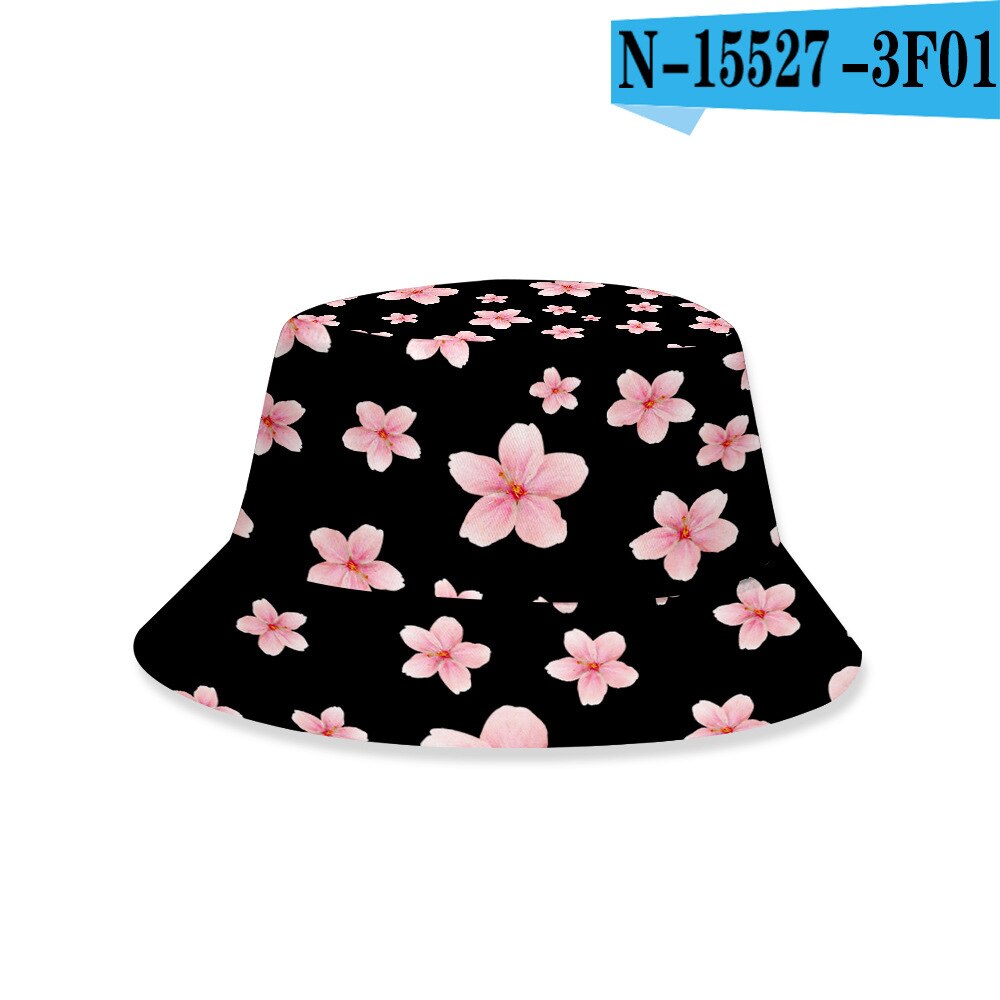 Mode Zomer Vrouwen Emmer Hoed Voor Vrouwen Bloem Katoenen Strand Zon Hoeden Omkeerbaar Bloemen Cap Visser Hoed: 8