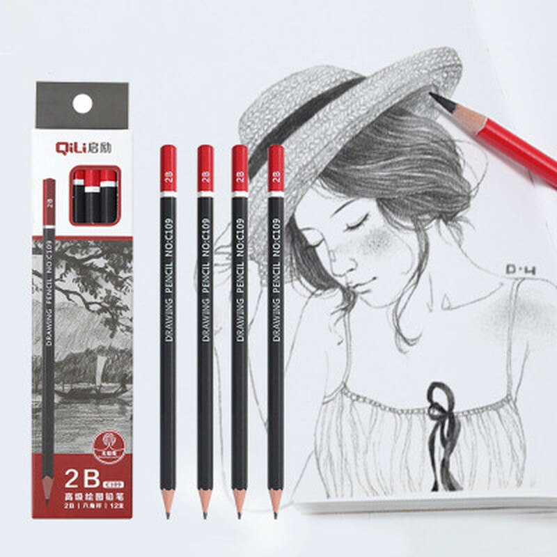 12 Pcs/set Sketch Drawing Pencil Set HB 2B 3H 2H 3B 4B 5B 6B 8B 10B Student Painting Stationery Wooden Lead Pencils