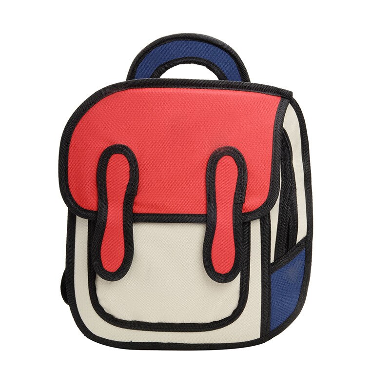 2020 nova moda unissex mochila 2d desenho de volta packs mulheres dos desenhos animados saco de quadrinhos 3d mochila faculdade sacos de viagem para meninas: red3