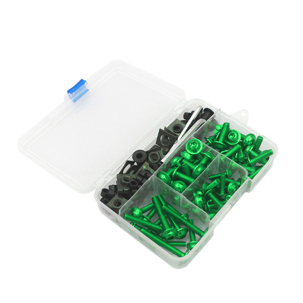 Kit de tornillos de carenado para motocicleta Aprilia Rs 125 Sr 50 Rsv4 Shiver DORSODURO 750 1200 Pegaso 650 RSV MILLE R, tuerca de tornillos para carrocería: Verde