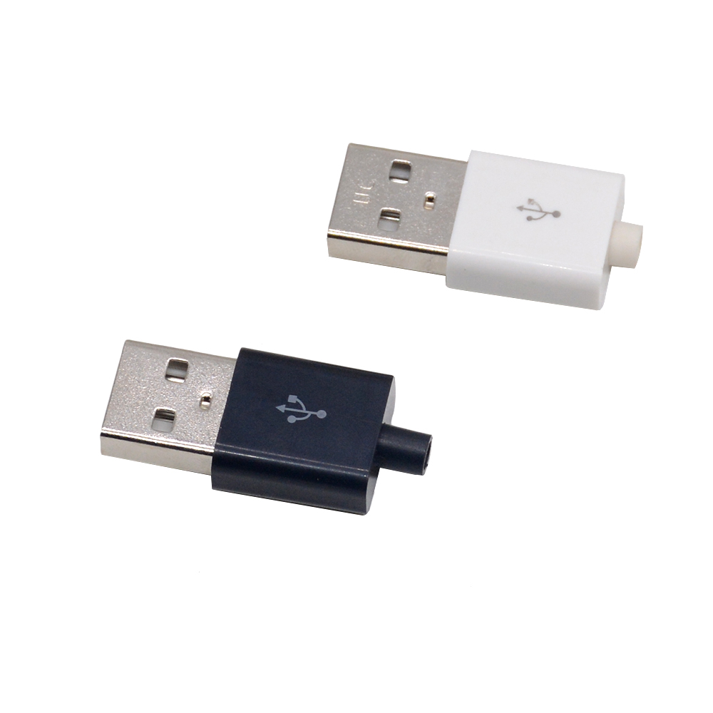 1/5/10pcs Gelast USB Plug Hoofd Drie Stuk Set Plug Drie Stuk DIY componenten Zwart En Wit Optionele