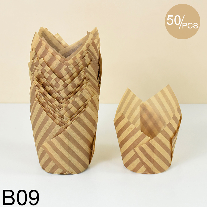 50 stücke Zeitung Stil Cupcake Liner Backförmchen Für Hochzeit Geburtstag Party Tulpe Muffin Cupcake Pappbecher Öldicht Kuchen Verpackung: Orange