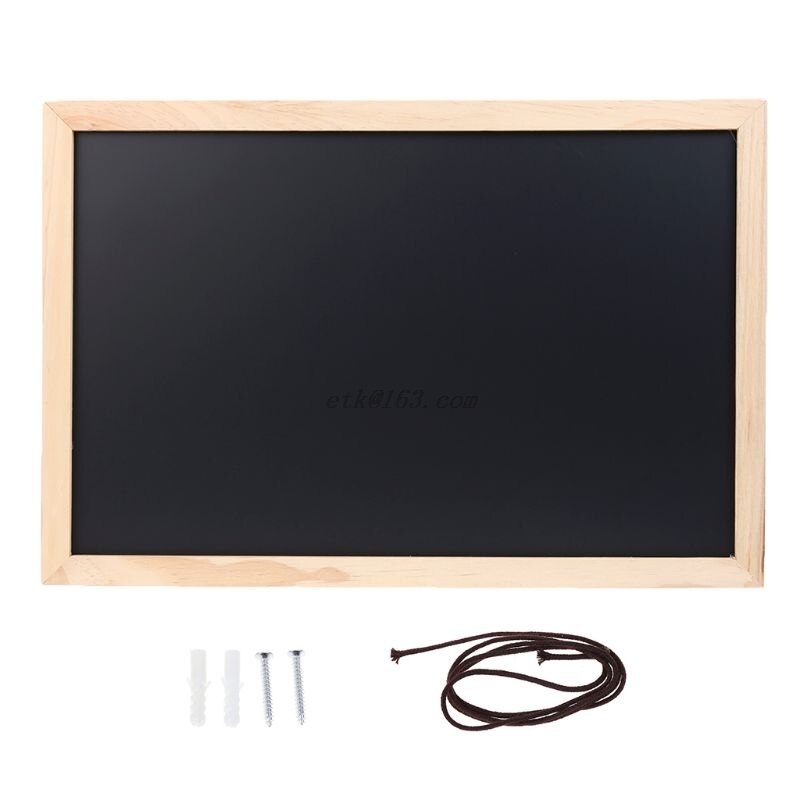 Rectangle Hanging Wooden Message Blackboard Chalkboard Wordpad Advertising Board: C