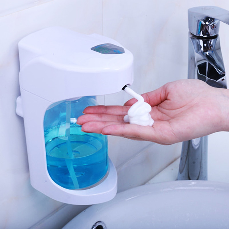 Distributeur automatique de savon à piles de 500ml, capteur IR mural, pompe à Lotion de savon sans contact, pour cuisine et salle de bains