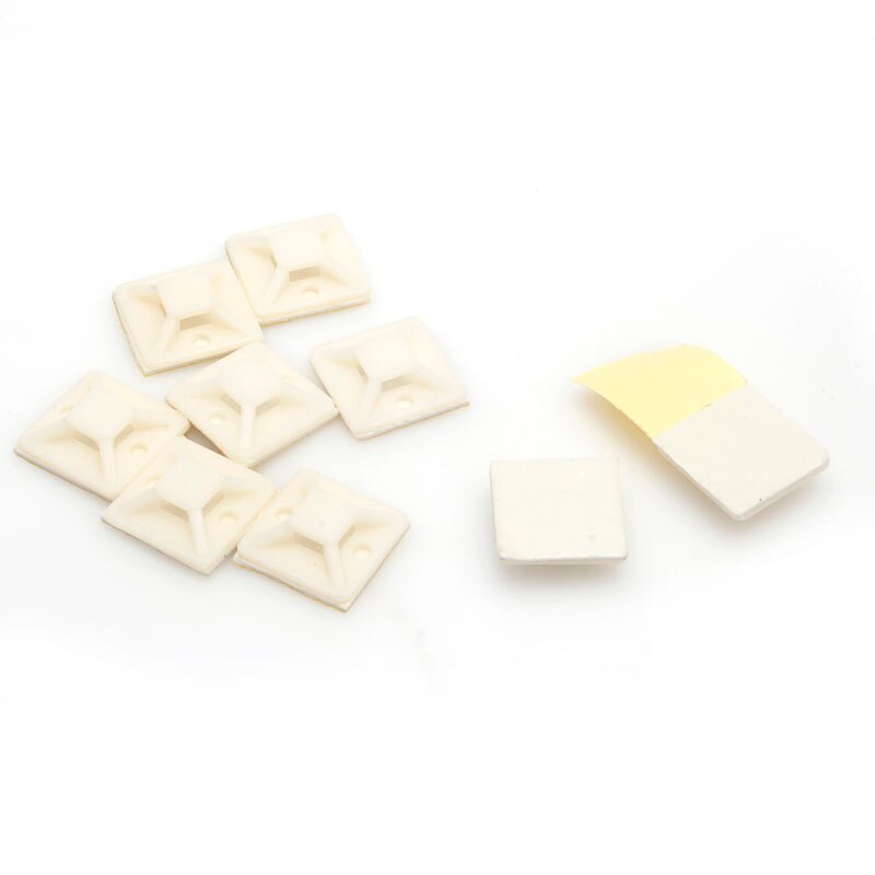 100 sztuk nylon samoprzylepny kabel zamek błyskawiczny wiązanie mocowania podstawa montażowa zaciski 20*20mm