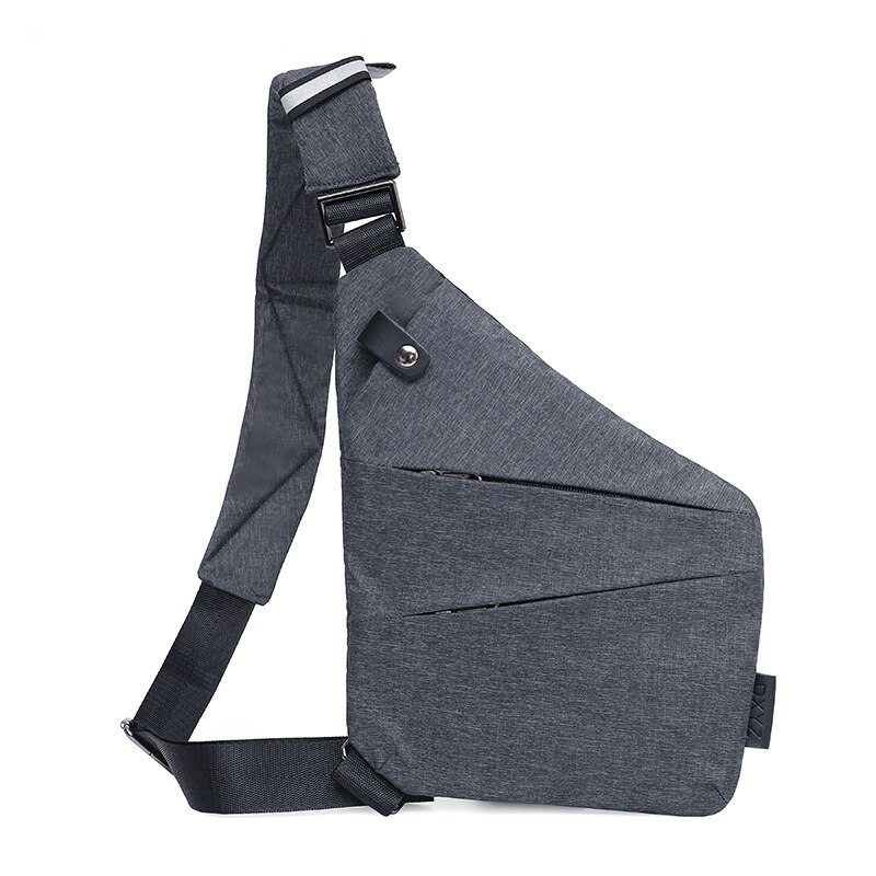 Neue männer der Digital speicher Pistole tasche leinwand brust tasche geschlungen Sport taille tasche multifunktionale nah dran-passend zu schulter Anti-diebstahl tasche: grau links schulter