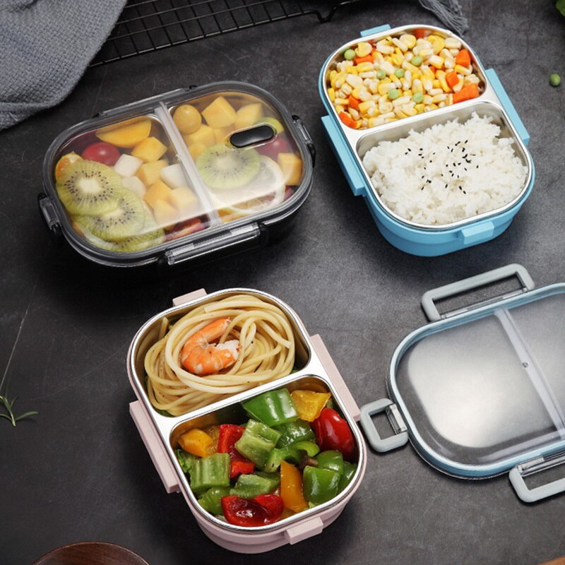 Japanese Portable Lunch Box Containers With Compartments For Kids School 304 Stainless Steel Bento Box Leak-proof Food Container