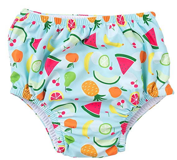 Attraco meisjes zwembroek cartoon print badmode gevoerde slip badmode zijband zwembroek met luiers: Blauw / 3t