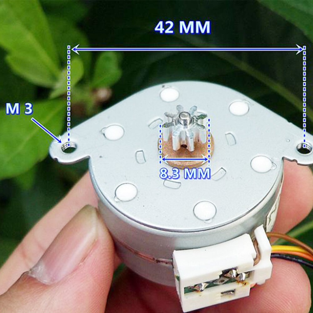 Mini 35MM Stepper Motor DC 6V 9.2 Ohms 7.5 Degree Mini 2-phase 4-wire Round NMB Stepper Motor with Metal 8-teeth Gear Motor
