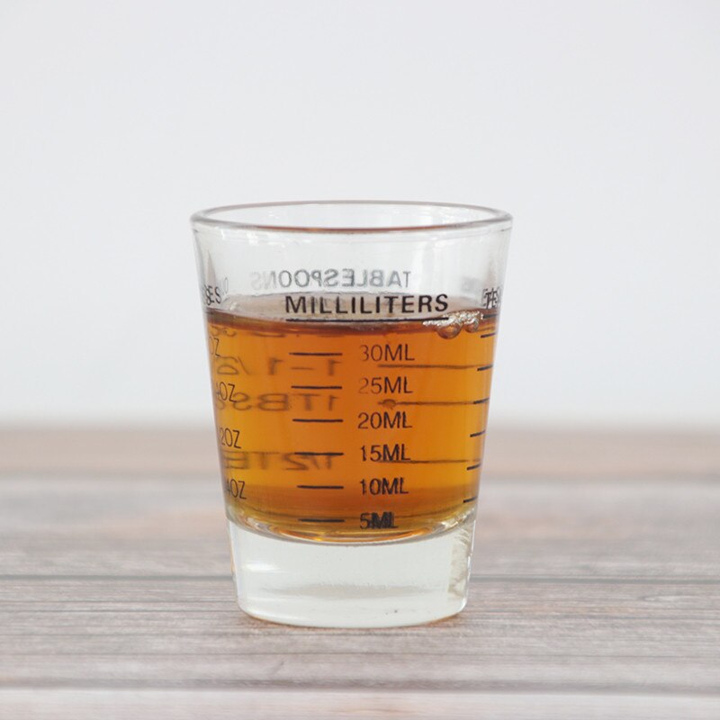 Taza pequeña de café Espresso resistente al calor, vaso medidor de vidrio grueso con calibración, herramientas para hornear, 30/60ml, 1 ud.