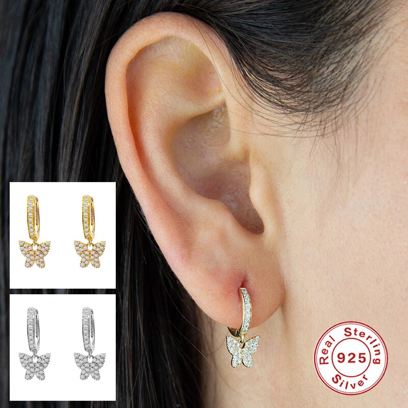 Orecchini a cerchio piccoli in argento Sterling 925 con ciondolo a forma di fulmine per gioielli da donna regalo in argento dorato Huggie