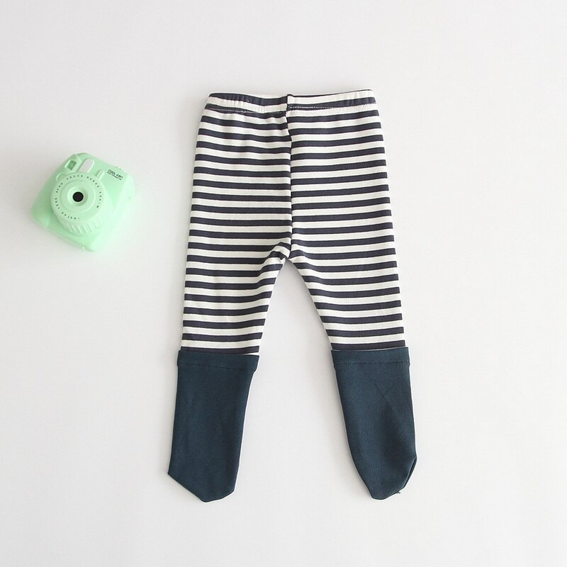 2022 Lente Kids Meisjes Jongens Leggins Blauw Abrikoos Gestreepte Kat Hond Grote Pp Panty Kousen Bebe Broek Casual Kleding e9108