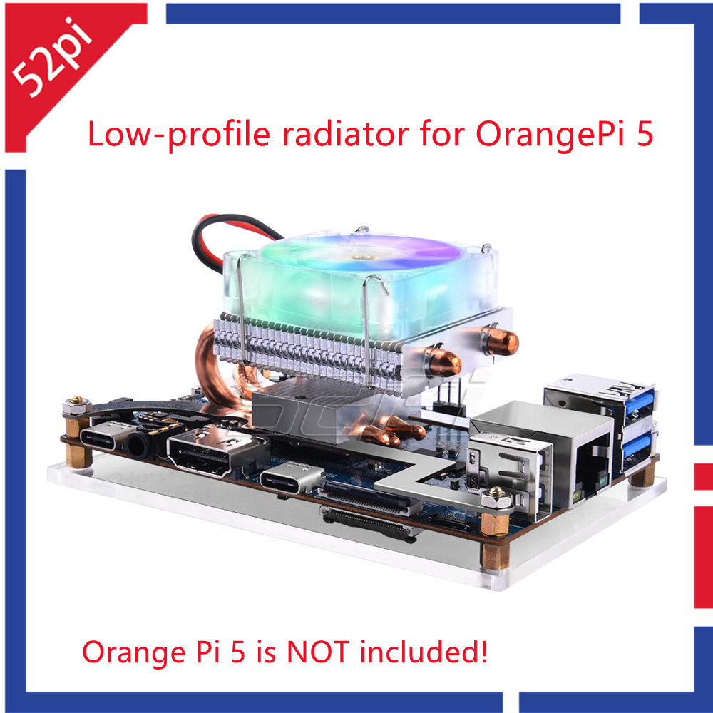 52pi orange  pi 5b kylare lågprofilsradiatorer 5v fläktar iskylare kylfläns