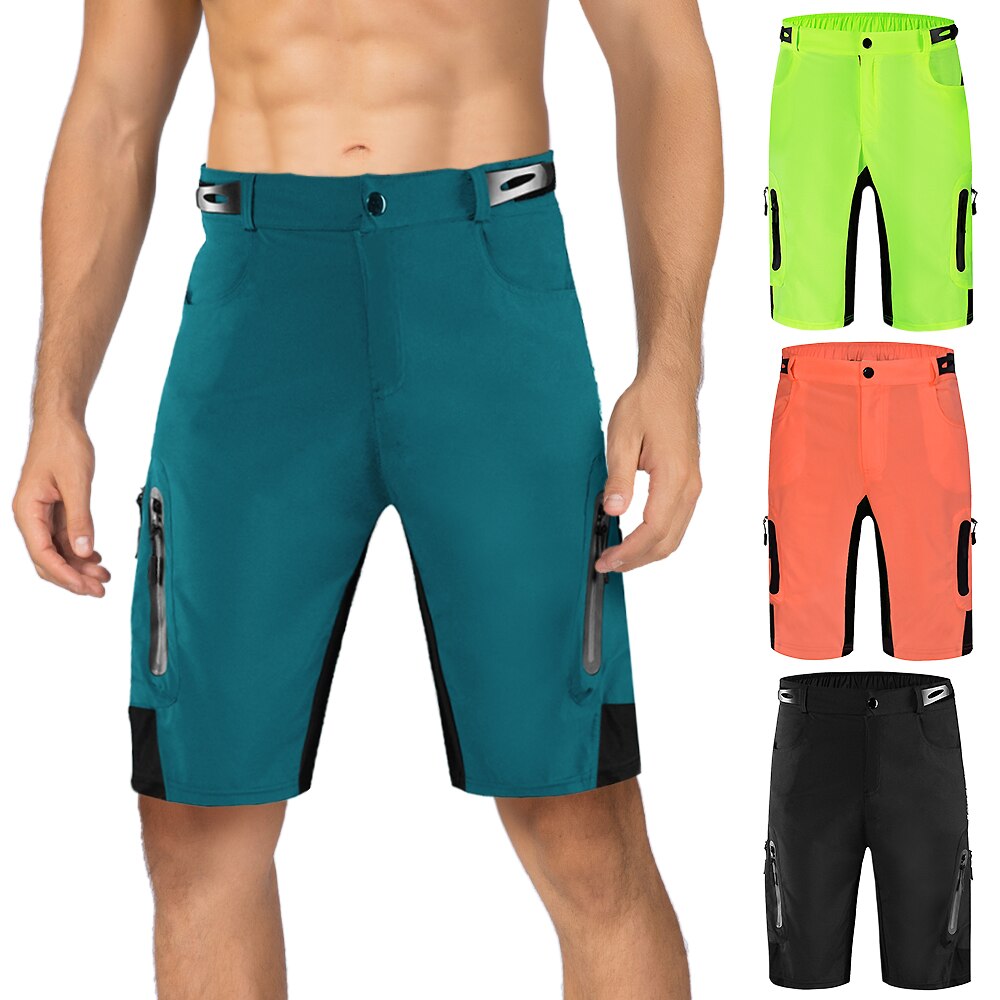 Men Cycling Shorts Breathable Quick Dry MTB Bike Short Outdoor Sports Running Biking Riding Fitness Summer Shorts with 7 Pockets