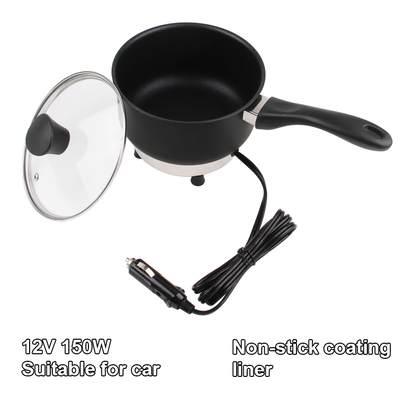 12V/24V Multifunktionale Elektrische Kochpfanne Mini Reiskocher Suppe Eintopf Heizung Pot Reise Auto/Lkw Bratpfanne Lunchbox: WHITE