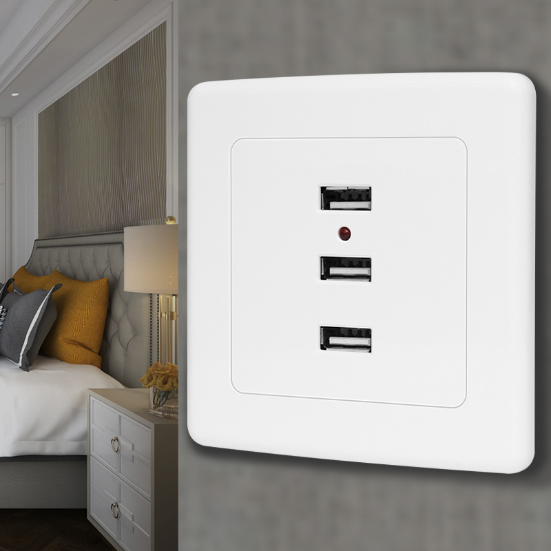 Panel de carga USB tipo c de 2/3/4 puertos montado en superficie, enchufe USB de 220v a 5v, panel integrado oculto en pared, 86 tipos: Tipo 12