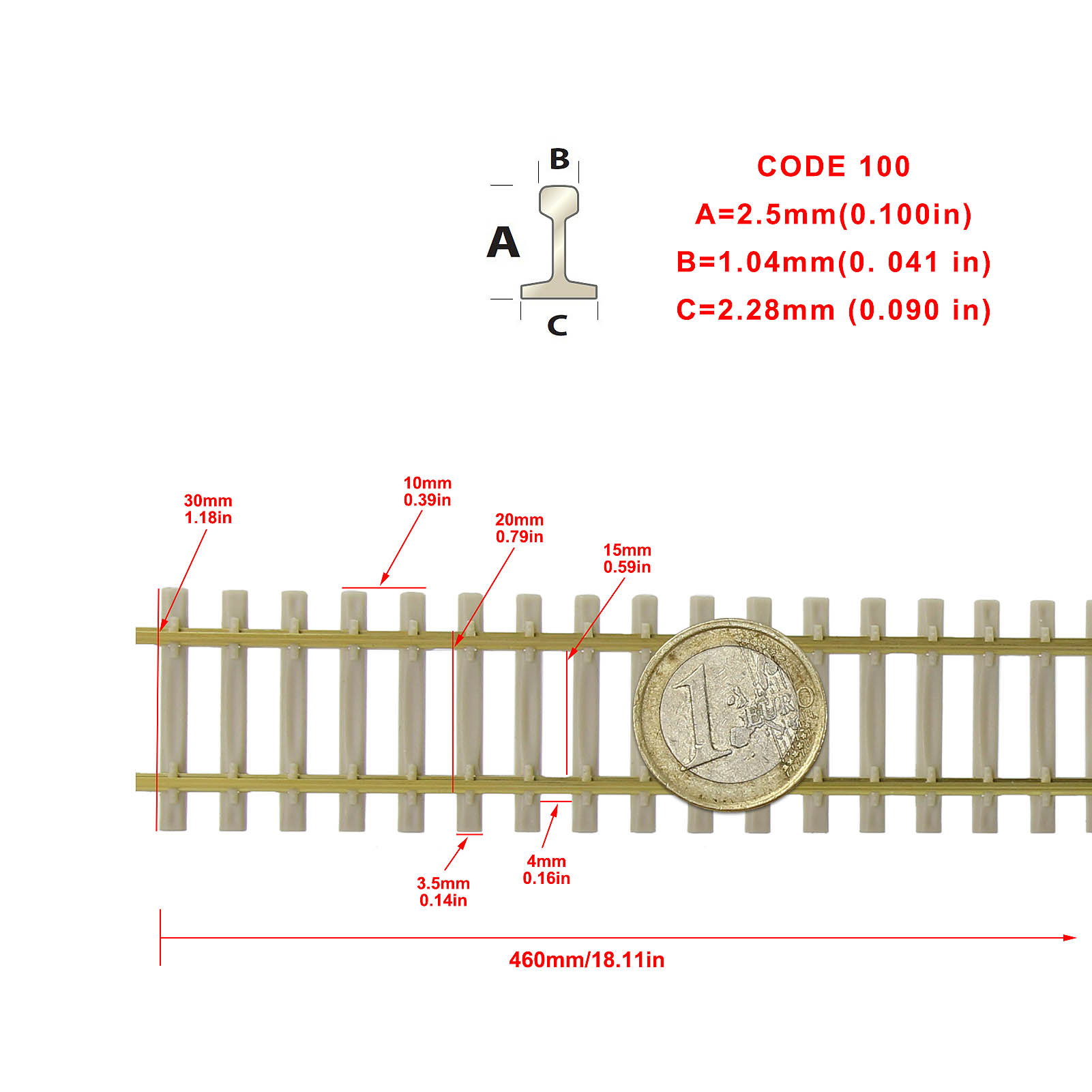 5pcs HO Scale 1:87 Track Flexible Rail 46cm with Rail Joiners Accessories HP27HO Model Railway