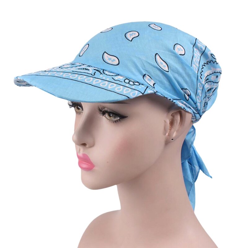 Women Head Scarf Visor Hat with Wide Brim Sunhat Summer Beach Sun Hats Female Casual Printed Cap Women Headscarf Baseball Cap: Color 10